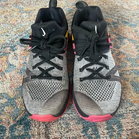 Nike Womens Metcon Flyknit 3 sneaker black pink SZ 6 - Picture 3 of 6